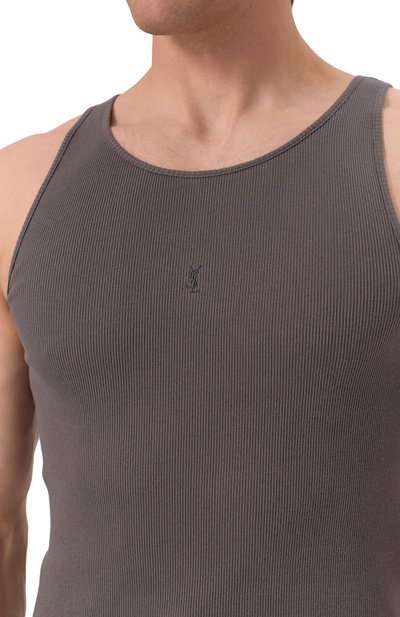 Хлопковая майка SAINT LAURENT, арт. 818532/Y37EC, фото 5