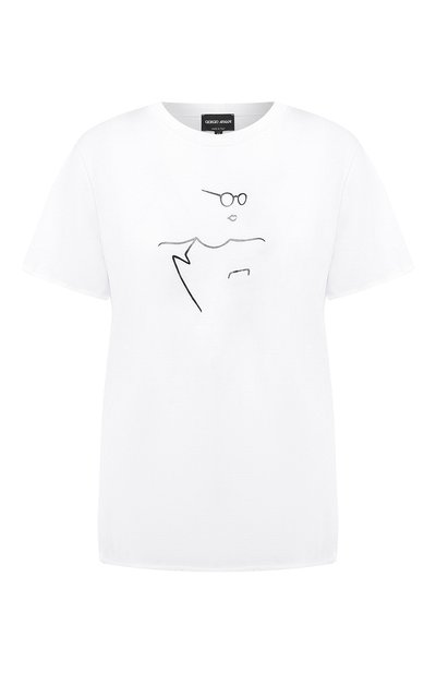 Женская хлопковая футболка GIORGIO ARMANI, арт. 3GAM61/AJEJZ