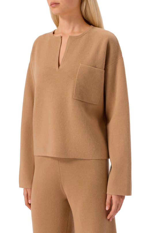 Пуловер из шерсти и кашемира Max Mara ZIBELL0 Бежевый  ZIBELL0 Фото 3
