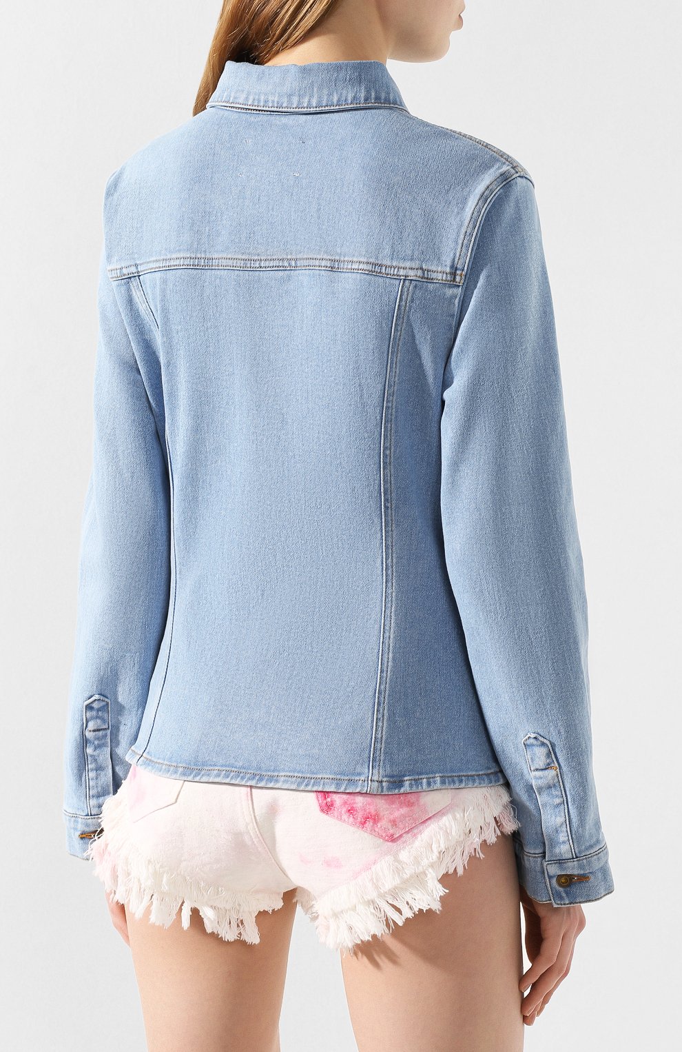 Джинсовая куртка NANUSHKA голубого цвета по цене 31400 руб., арт. B0DHI_LIGHT BLUE_STRETCH DENIM, фото 4 Джинсовая куртка NANUSHKA, арт. B0DHI_LIGHT BLUE_STRETCH DENIM, фото 4