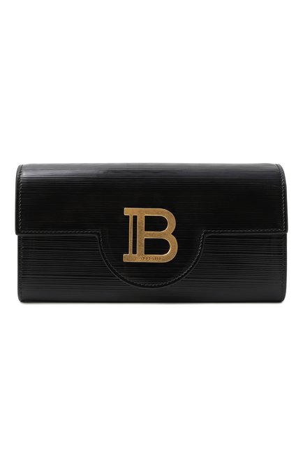 Женская сумка b-buzz BALMAIN черного цвета, арт. EN00N197/LPIS | Фото 1 (Ремень/цепочка: На ремешке; Материал сплава: Проставлено; Материал: Натуральная кожа; Размер: mini; Драгоценные камни: Проставлено)