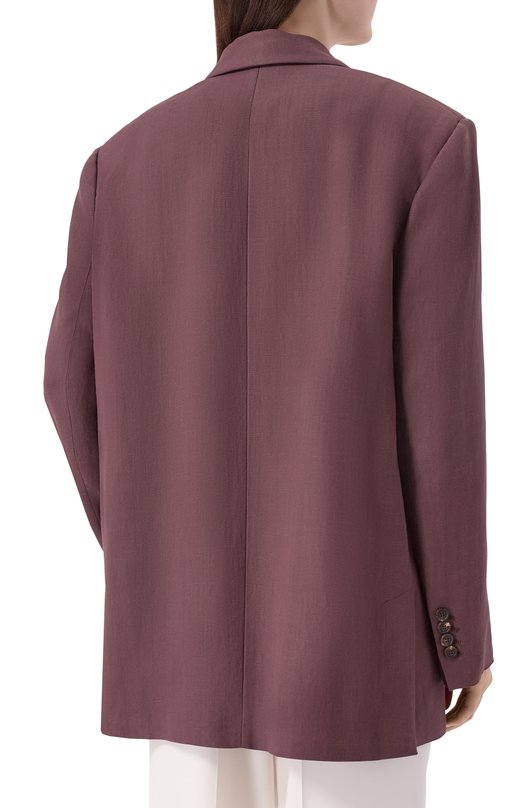Жакет из вискозы и льна Brunello Cucinelli MH1267291 Фиолетовый  MH1267291 Фото 4