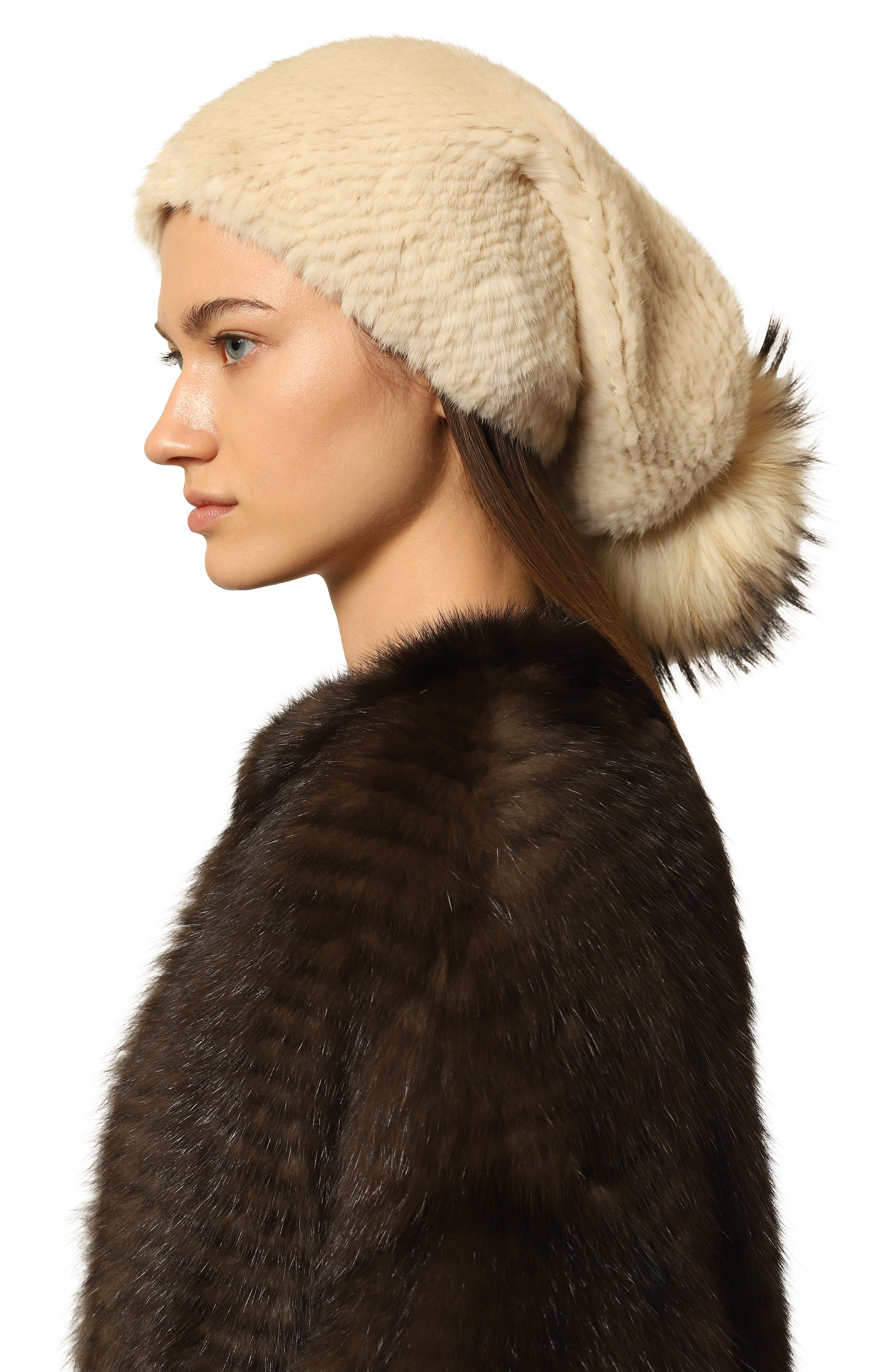 Меховая шапка из норки и лисы VICTORIA KUSENKOVA, арт. 059650012205, фото 2
