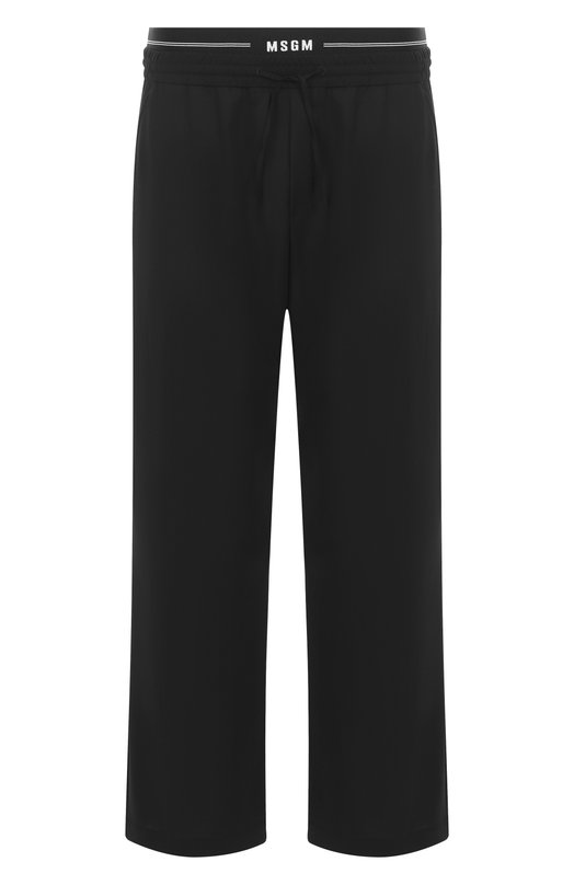 Шерстяные брюки MSGM 3940MP12/257605 Чёрный 3940MP12/257605