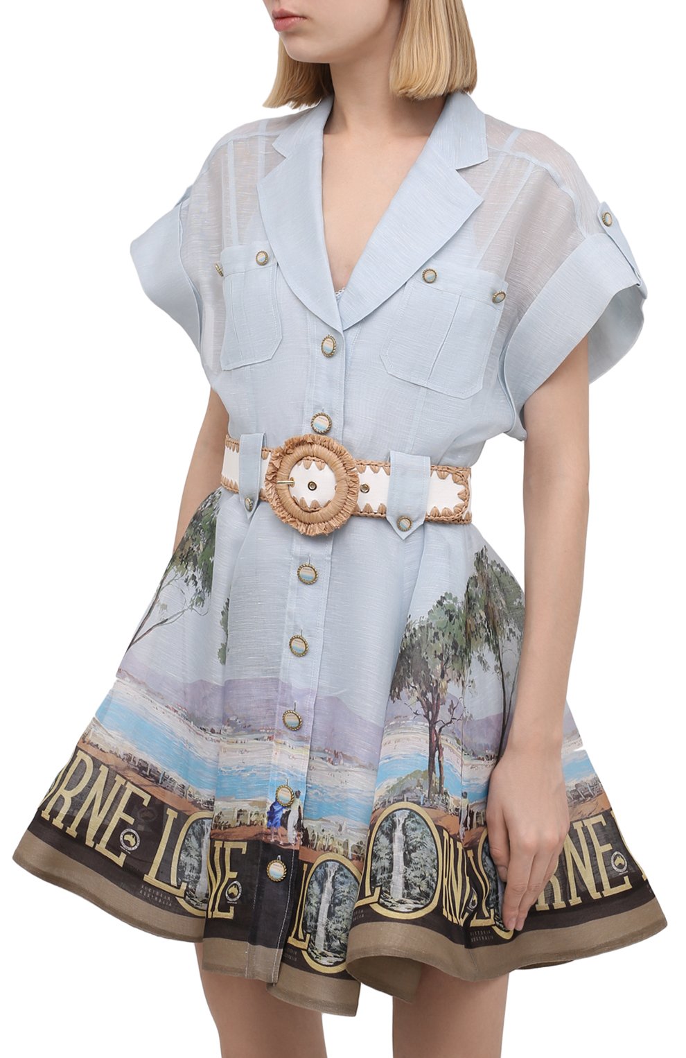 Платье из шелка и льна ZIMMERMANN, арт. 2946DP0S, фото 3