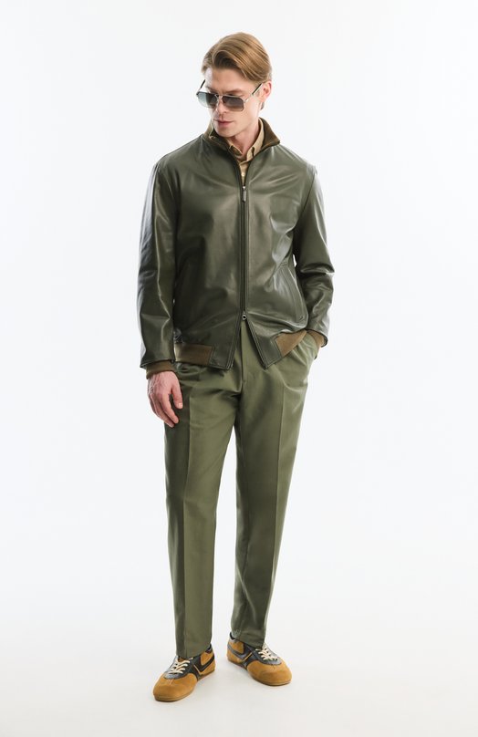 Хлопковые брюки Jil Sander J23KA0005/J45225 Хаки  J23KA0005/J45225 Фото 6