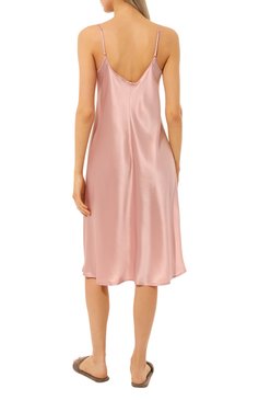 Женская шелковая сорочка LA PERLA светло-розового цвета, арт. 0046930 | Фото 4 (Материал внешний: Шелк; Материал сплава: Проставлено; Нос: Не проставлено)