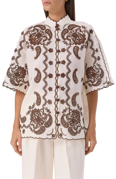 Льняная блузка ZIMMERMANN, арт. 3287TSS253, фото 3