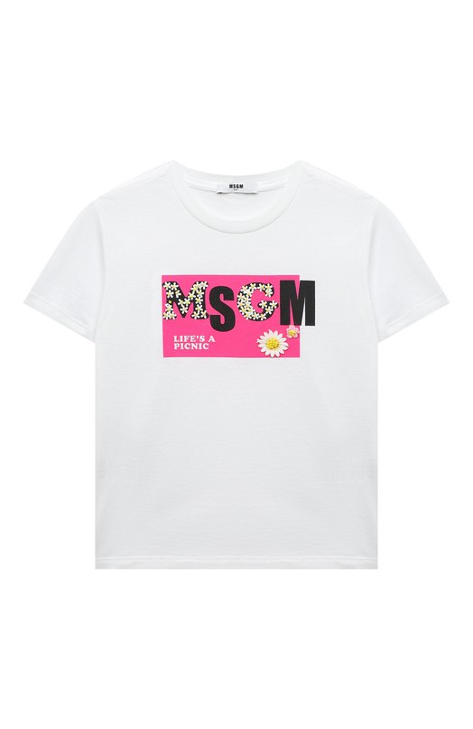 

Хлопковая футболка MSGM kids, Белый