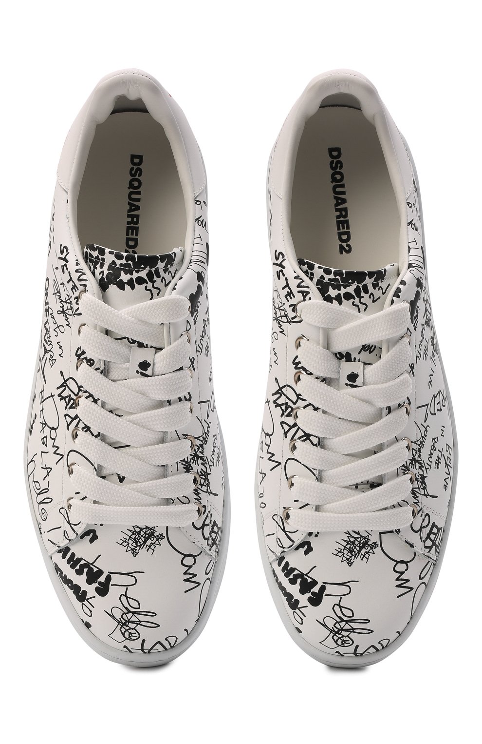 Кожаные кеды boxer DSQUARED2 белого цвета по цене 55250 руб., арт. SNM0175 01504836, фото 6 Кожаные кеды boxer DSQUARED2, арт. SNM0175 01504836, фото 6