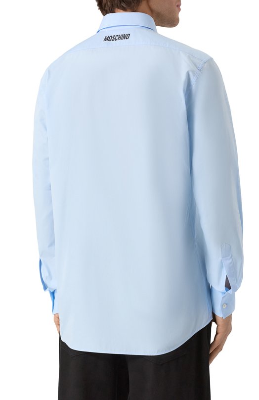 Хлопковая рубашка Moschino J0223/5235 Голубой  J0223/5235 Фото 4