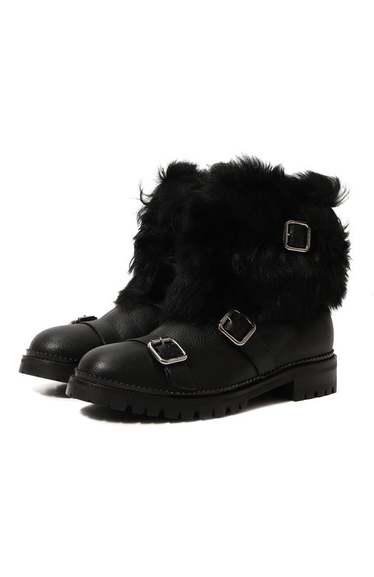 

Кожаные полусапоги Hank Flat Jimmy Choo, Чёрный