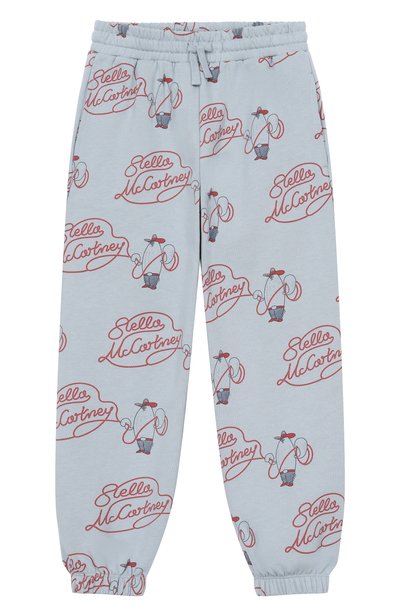 Детские хлопковые брюки STELLA MCCARTNEY тёмно-голубого цвета по цене 10900 руб., арт. TZ6H00 | Фото 1 Хлопковые брюки STELLA MCCARTNEY, арт. TZ6H00