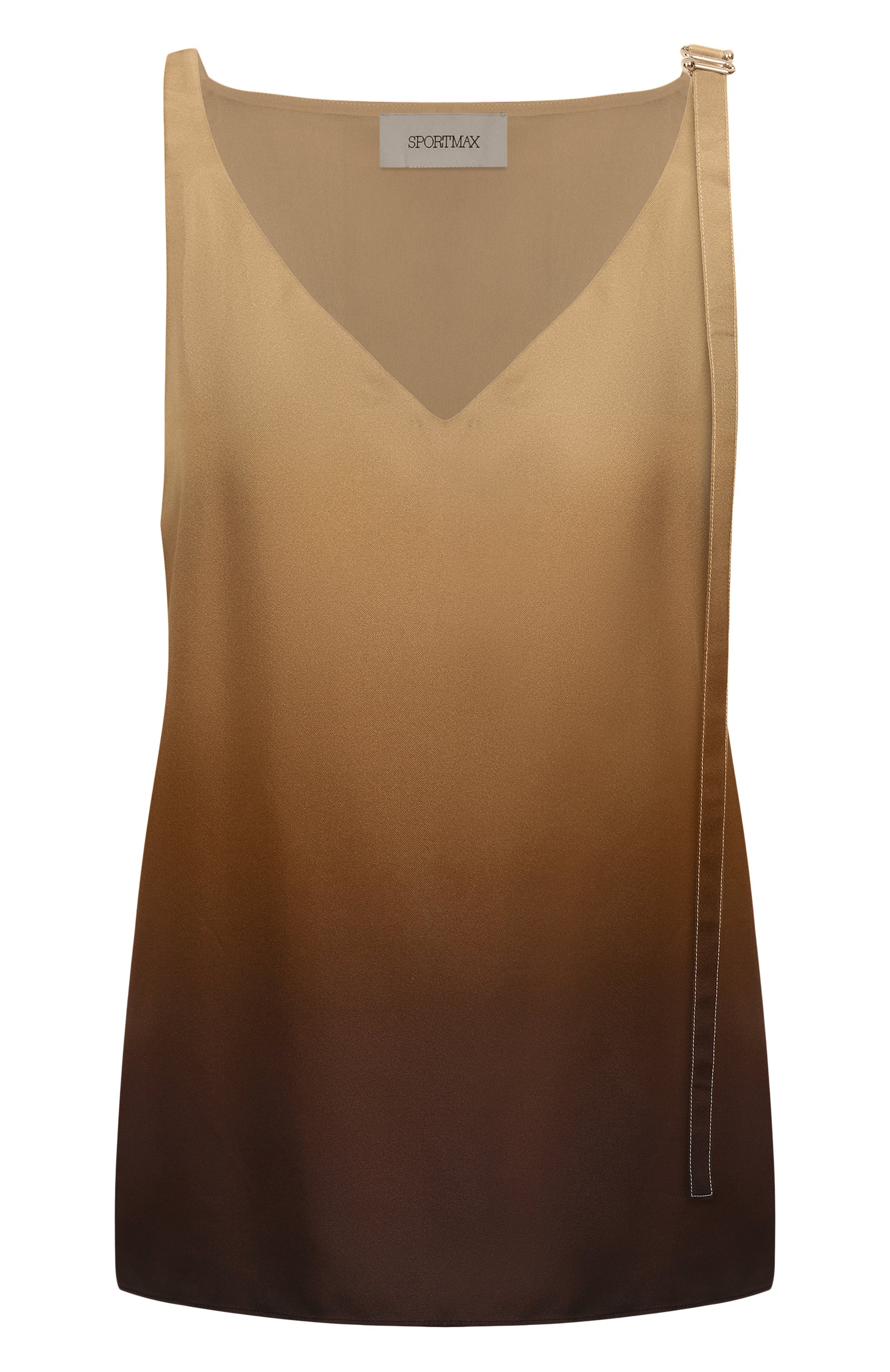 Шелковый топ SPORTMAX бежевого цвета по цене 43050 руб., арт. ALCUN0, фото 1 Шелковый топ SPORTMAX, арт. ALCUN0, фото 1