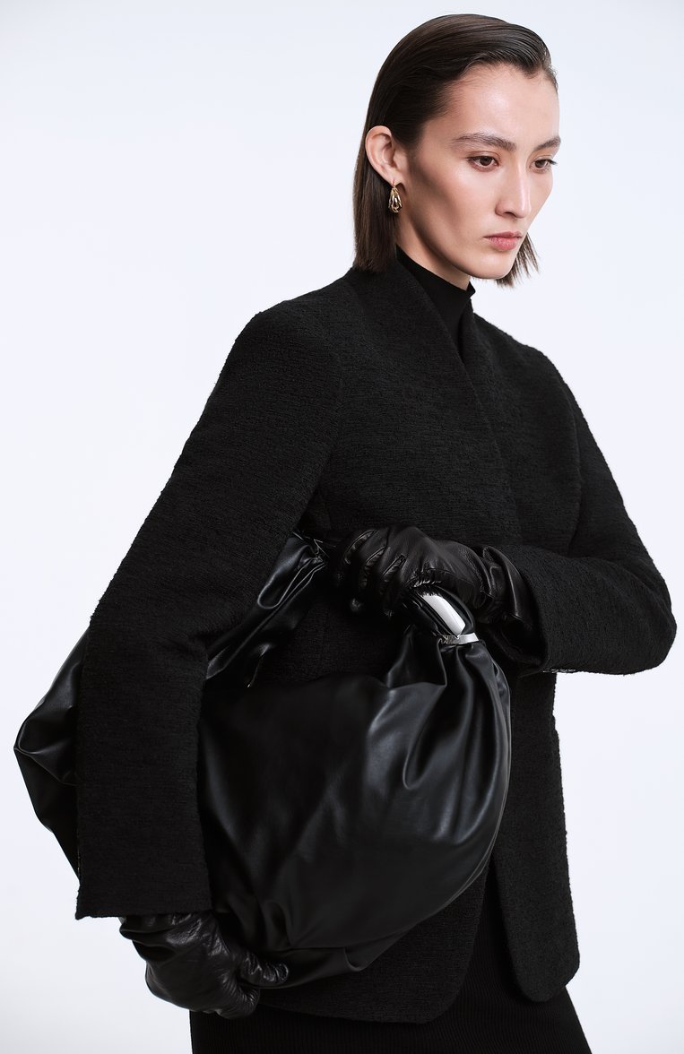 Женские кожаные перчатки KITON черного цвета, арт. D58906K0533F03 | Фото 5 (Материал: Натуральная кожа; Нос: Не проставлено)