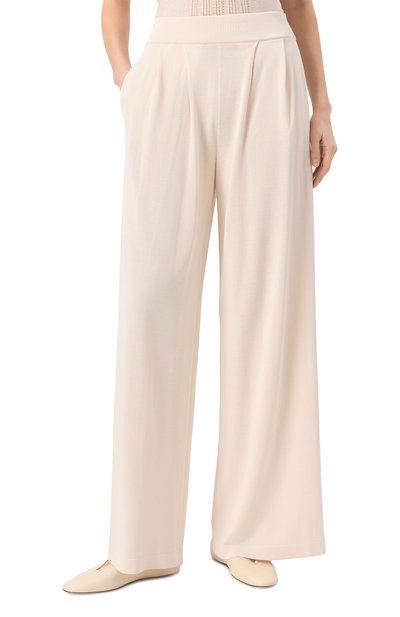 Брюки из шелка и вискозы FREEAGE молочного цвета по цене 97900 руб., арт. S25.PT089.6070.111, фото 3 Брюки из шелка и вискозы FREEAGE, арт. S25.PT089.6070.111, фото 3