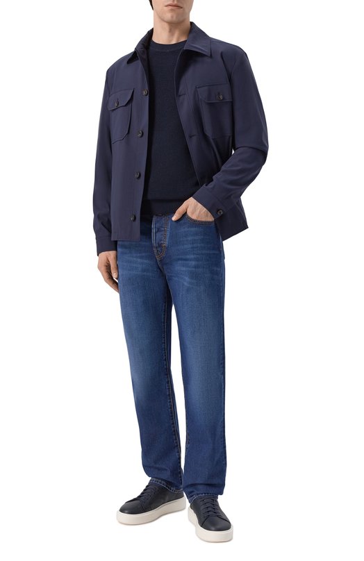 Хлопковый джемпер BOSS 50555124 Синий  50555124 Фото 2