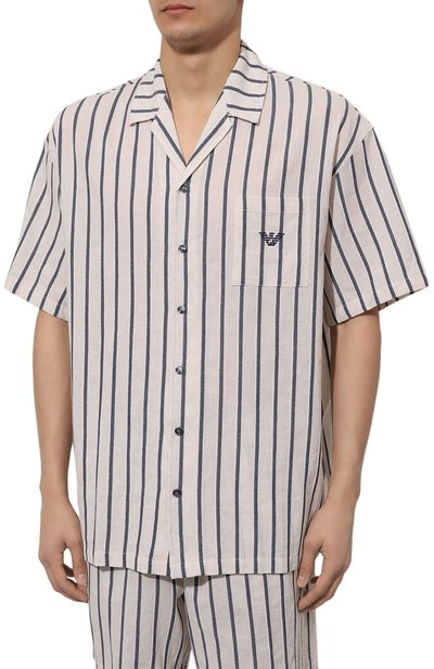 Рубашка из хлопка и льна EMPORIO ARMANI, арт. 211881/4R465, фото 3