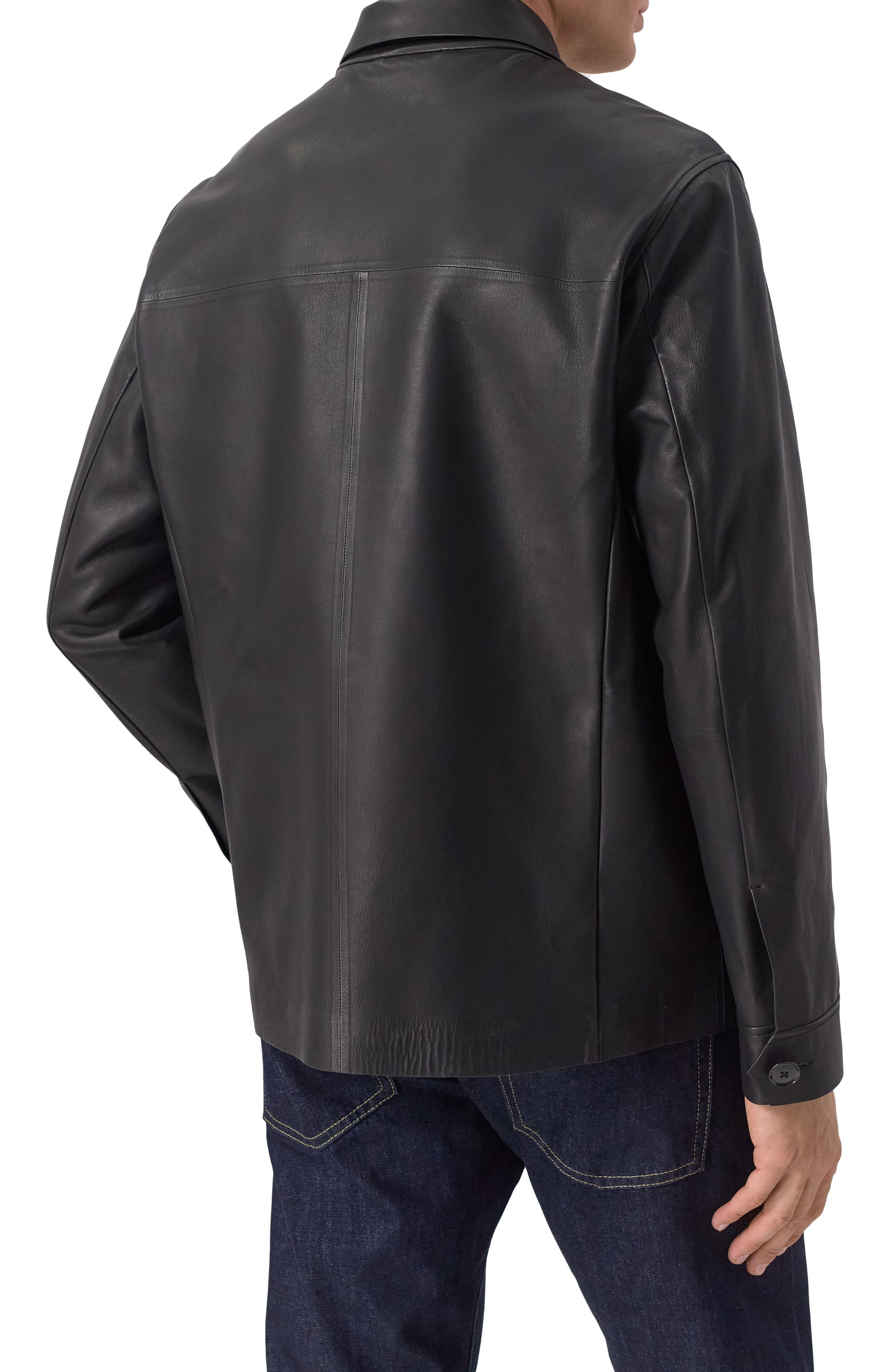 Кожаная куртка-рубашка BOSS, арт. 50531136, фото 4