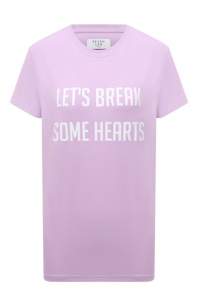 Женская хлопковая футболка SEVEN LAB, арт. T21-BR HEART lavender