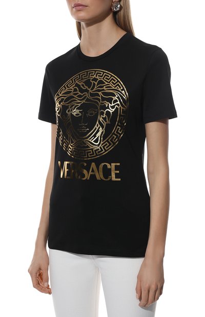 Хлопковая футболка VERSACE, арт. 1004152/1A00769, фото 3