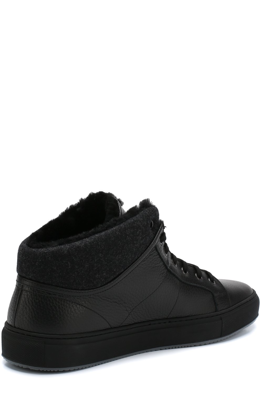 Высокие кожаные кеды с внутренней меховой отделкой CORNELIANI, арт. 82TM46-8820955, фото 4