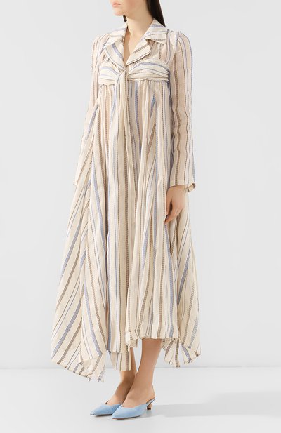 Платье из смеси хлопка и льна JACQUEMUS, арт. 191C003/12141, фото 3