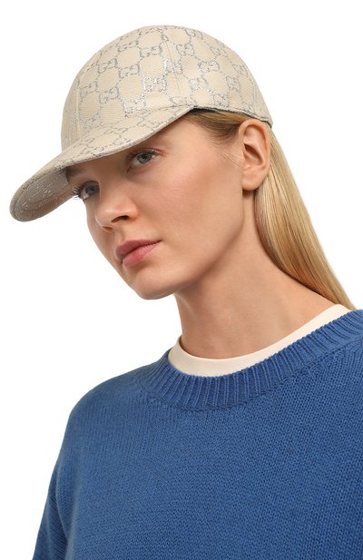 Бейсболка GUCCI кремового цвета по цене 46900 руб., арт. 631953 3HK75, фото 2 Бейсболка GUCCI, арт. 631953 3HK75, фото 2