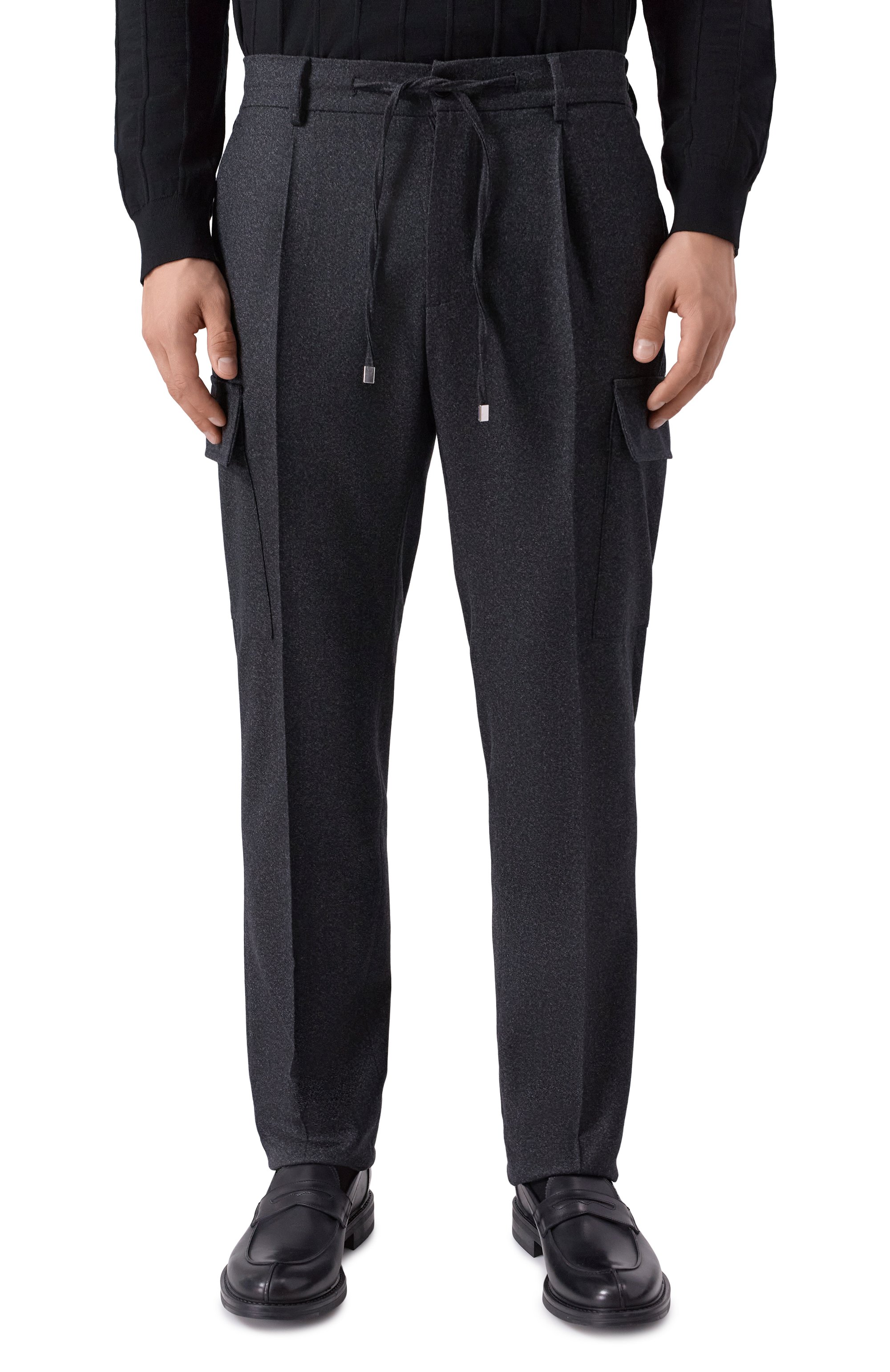 Шерстяные брюки-карго ANDREA CAMPAGNA темно-серого цвета по цене 68750 руб., арт. SPIAGGIA 1P CARG0/AN1514, фото 3 Шерстяные брюки-карго ANDREA CAMPAGNA, арт. SPIAGGIA 1P CARG0/AN1514, фото 3