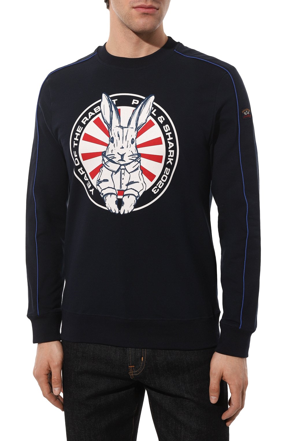 Хлопковый свитшот PAUL&SHARK темно-синего цвета по цене 31500 руб., арт. 23411493, фото 3 Хлопковый свитшот PAUL&SHARK, арт. 23411493, фото 3