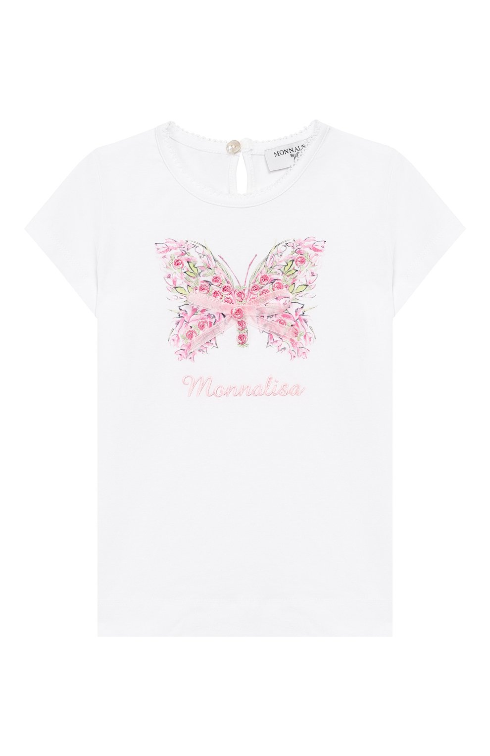 Хлопковая футболка MONNALISA, арт. 393610SI, фото 1