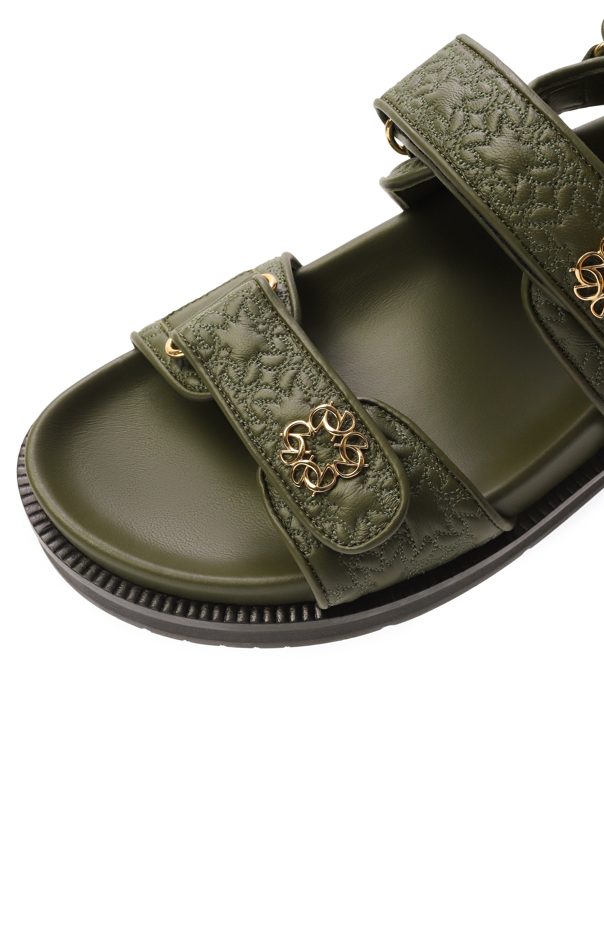 Кожаные сандалии ELIE SAAB хаки цвета по цене 109000 руб., арт. B0005S25/NL005/PALM SHADE, фото 7 Кожаные сандалии ELIE SAAB, арт. B0005S25/NL005/PALM SHADE, фото 7