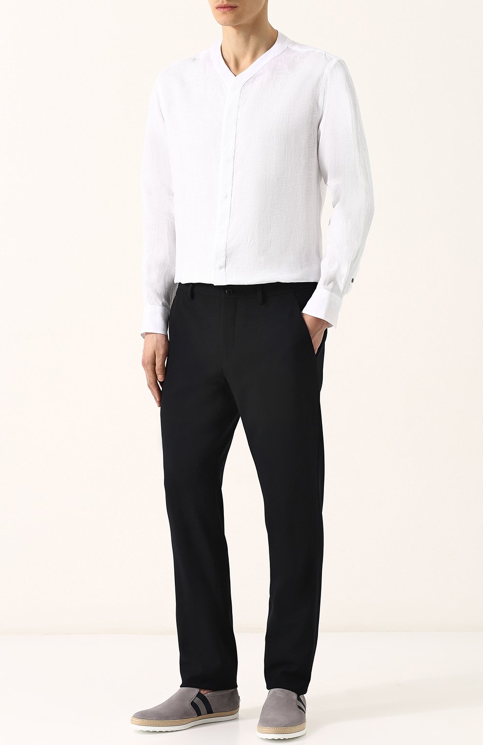 Льняная однотонная рубашка GIORGIO ARMANI, арт. WSC5XT/WS16C, фото 2