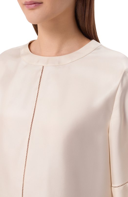 Шелковый топ Loulou de Saison HAVANA Бежевый  HAVANA Фото 5