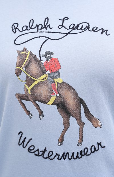 Хлопковая футболка POLO RALPH LAUREN голубого цвета по цене 8295 руб., арт. 211800354, фото 5 Хлопковая футболка POLO RALPH LAUREN, арт. 211800354, фото 5