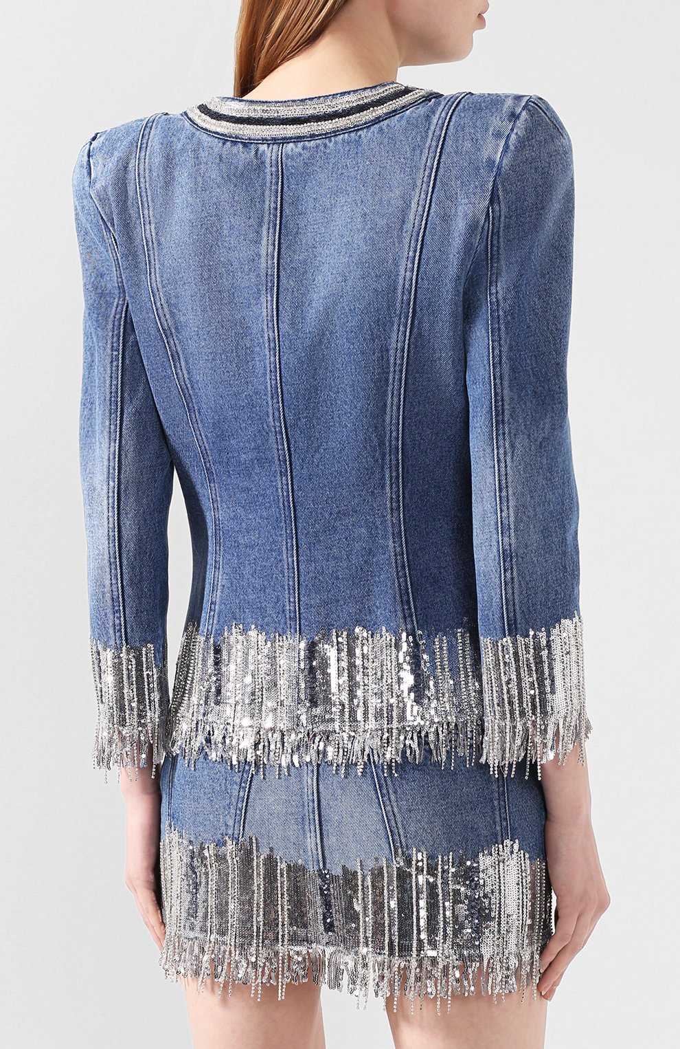 Джинсовый жакет BALMAIN, арт. TF17540/D010, фото 4