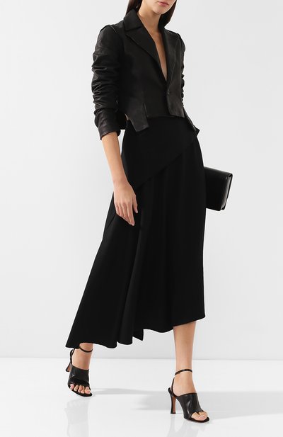 Кожаный жакет YOHJI YAMAMOTO черного цвета по цене 432000 руб., арт. FV-J10-707, фото 2 Кожаный жакет YOHJI YAMAMOTO, арт. FV-J10-707, фото 2