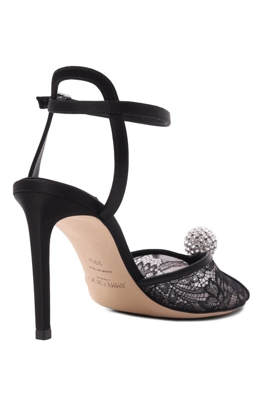 Комбинированные босоножки Sacora 85 Jimmy Choo SAC0RA 85/FNB Чёрный  SAC0RA 85/FNB Фото 5