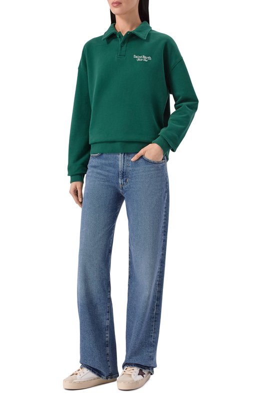 Хлопковое поло MC2 Saint Barth BENE001-02984I/BERENICE Зелёный  BENE001-02984I/BERENICE Фото 2