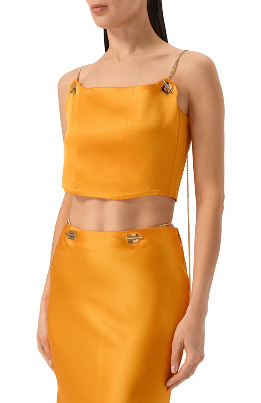 Атласный топ Daname 726SS7834A Оранжевый  726SS7834A Фото 3