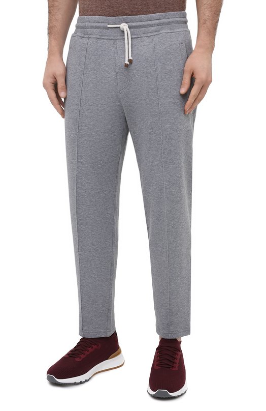 Хлопковые брюки Brunello Cucinelli M0T313212G Серый  M0T313212G Фото 3