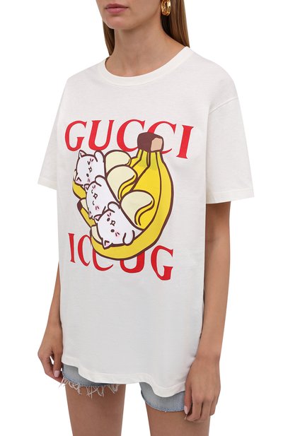 Хлопковая футболка GUCCI, арт. 615044/XJDGN, фото 3