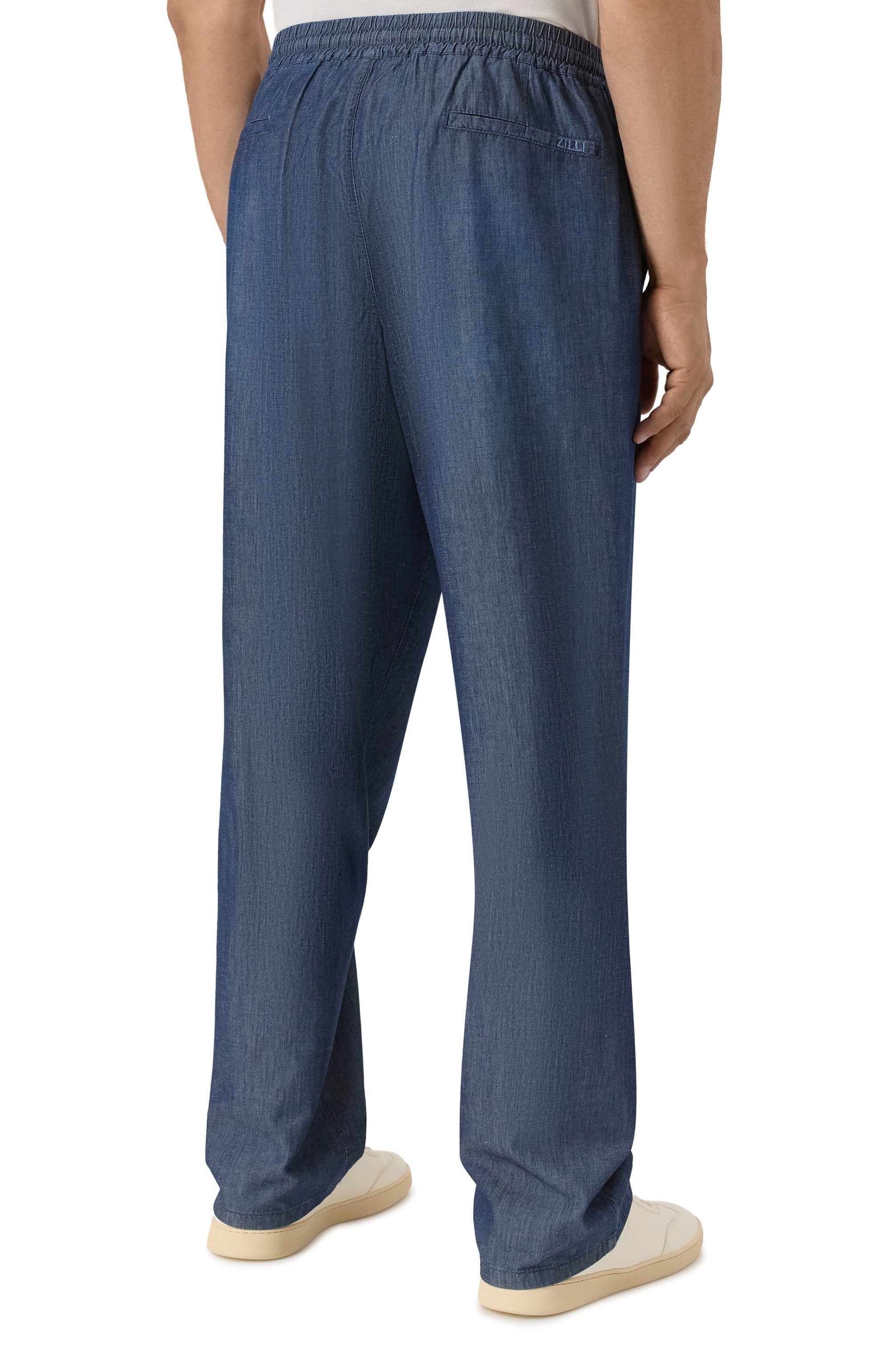 Брюки из шелка и хлопка ZILLI темно-синего цвета по цене 138500 руб., арт. CP201BM0425VZL000, фото 4 Брюки из шелка и хлопка ZILLI, арт. CP201BM0425VZL000, фото 4