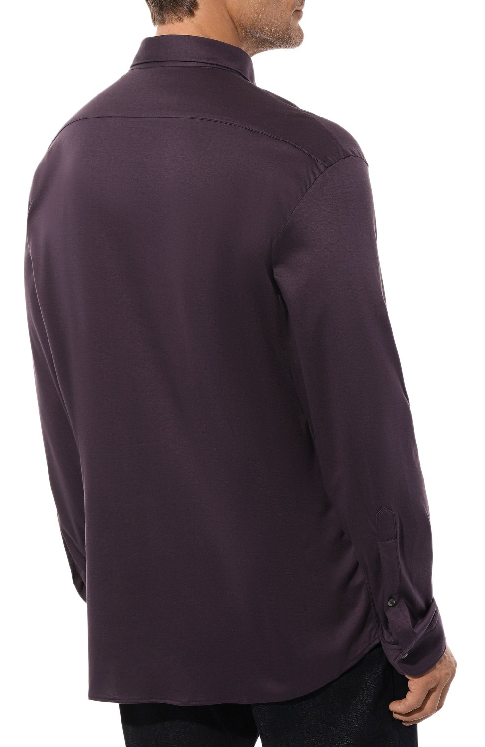 Хлопковая рубашка VAN LAACK фиолетового цвета по цене 29950 руб., арт. PER-LSF/180031/3XL, фото 4 Хлопковая рубашка VAN LAACK, арт. PER-LSF/180031/3XL, фото 4