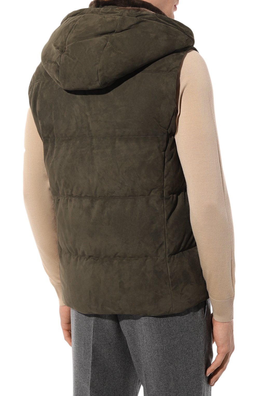 Пуховый жилет с отделкой из нутрии MVST, арт. 22538, фото 4