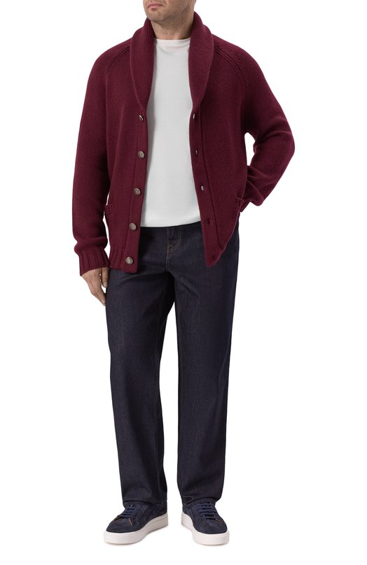 Кашемировый кардиган Brunello Cucinelli MA2300726 Бордовый  MA2300726 Фото 2