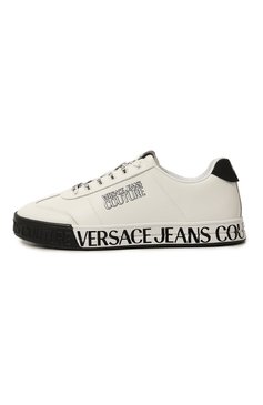 Мужские кожаные кеды VERSACE JEANS COUTURE белого цвета, арт. 76YA3SK6/ZPA56 | Фото 4 (Материал сплава: Проставлено; Стили: Классический; Материал утеплителя: Без утеплителя; Материал внутренний: Текстиль; Подошва: Массивная; Драгоценные камни: Проставлено)