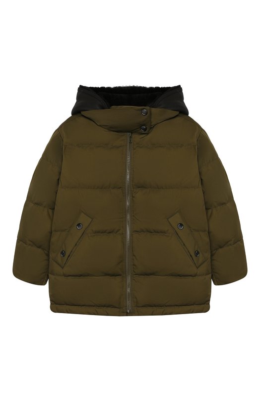 

Пуховая куртка с меховой отделкой Yves Salomon Enfant, Хаки