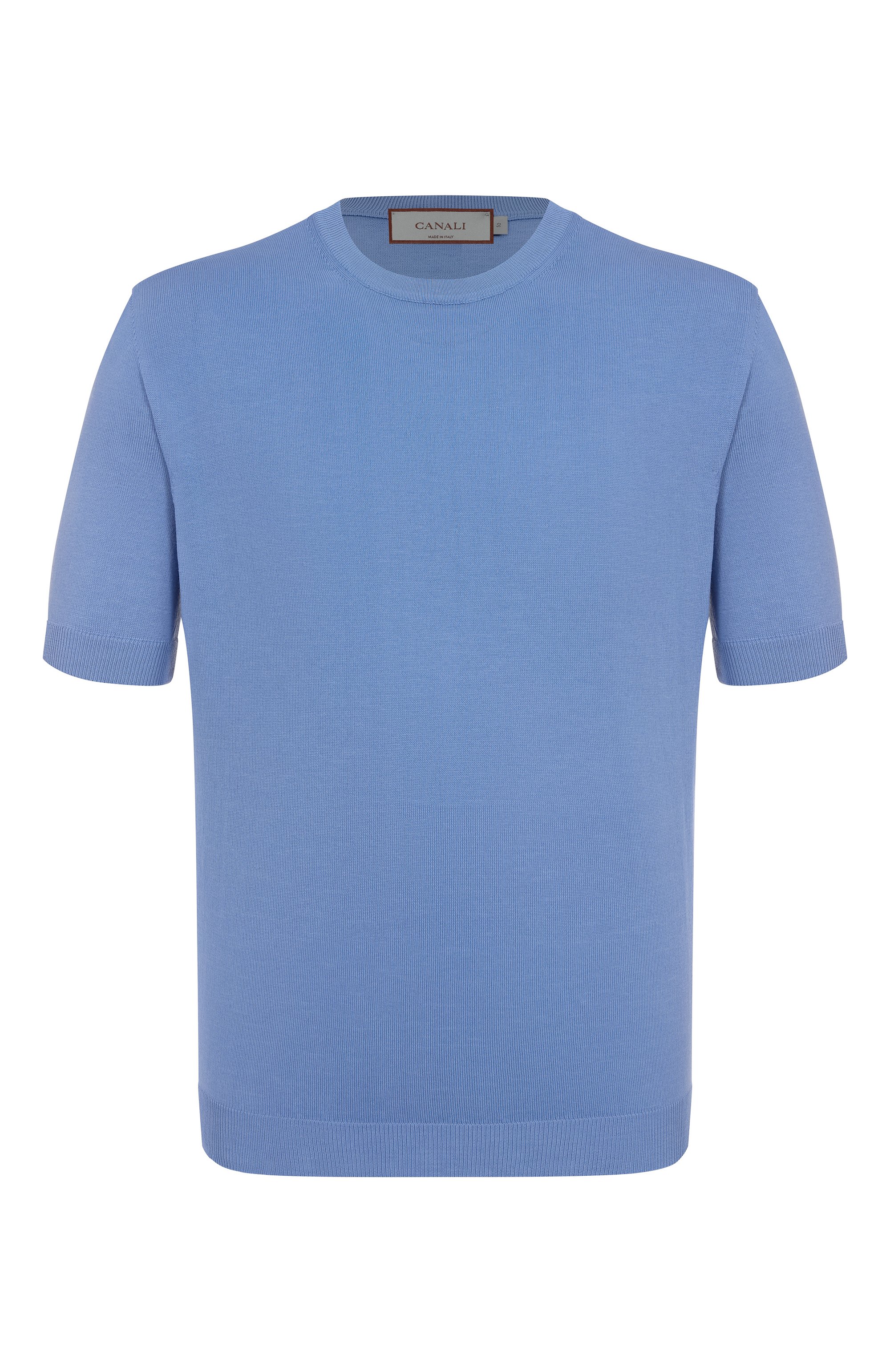 Хлопковый джемпер CANALI голубого цвета по цене 30900 руб., арт. C0719/MK00145, фото 1 Хлопковый джемпер CANALI, арт. C0719/MK00145, фото 1