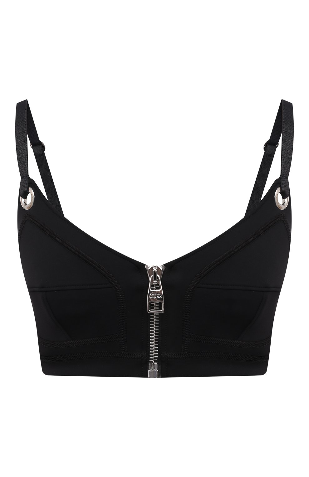 Бра-топ ALEXANDER MCQUEEN черного цвета по цене 69950 руб., арт. 684673/QLABQ, фото 1 Бра-топ ALEXANDER MCQUEEN, арт. 684673/QLABQ, фото 1